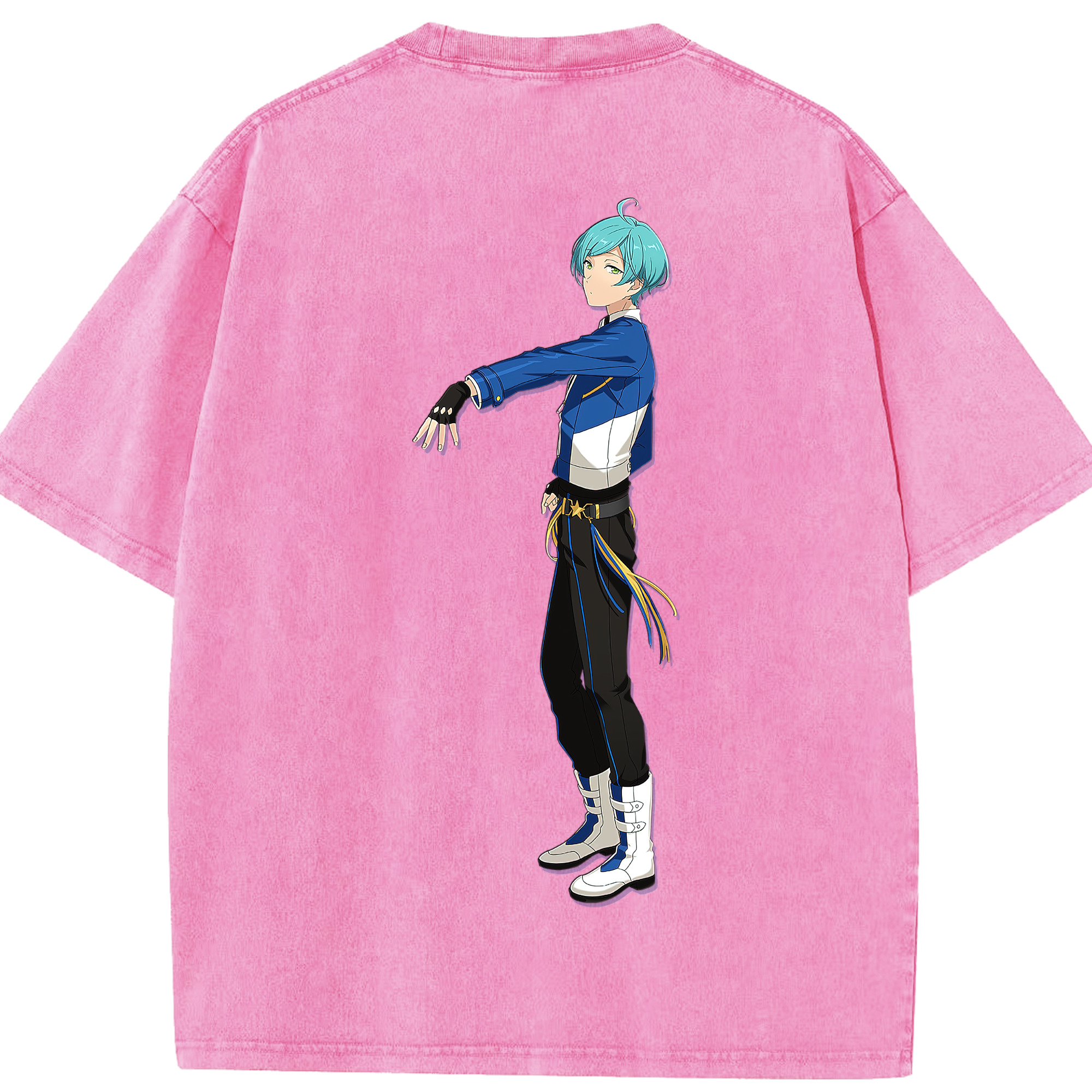 （画像用） あんさんぶるスターズ! Ensemble Stars 綿100% ヴィンテージ風 半袖Tシャツ（背面プリント）